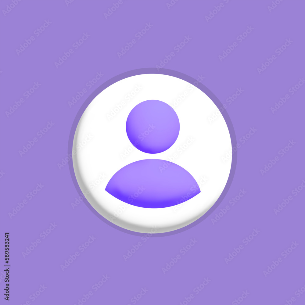 3d vector minimal purple user profile avatar icon in circle white frame design 3d vector minimal purple user profile avatar icon in circle white frame design