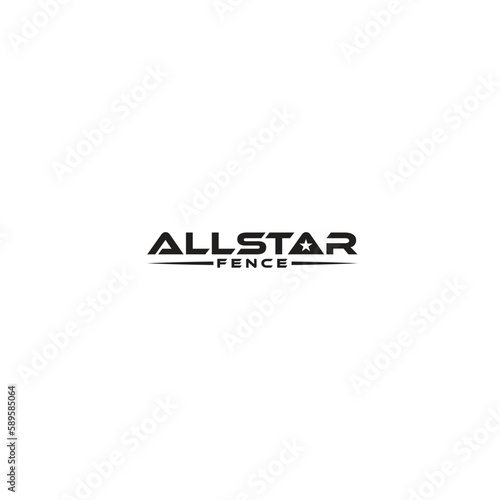 Word combine For Allstar Logo , emblem Icon. Vector Modern Symbol. professional sport for Company