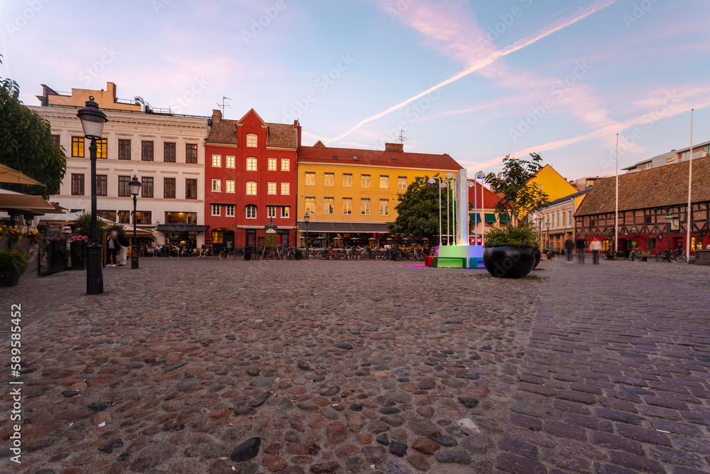 Historic lilla torget square in the old city of malmo, Sweden