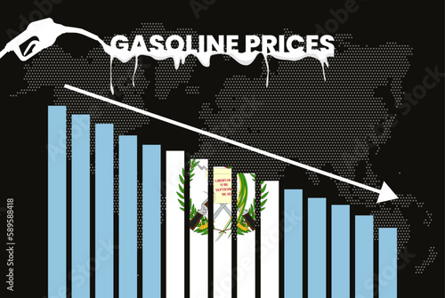 Decreasing of gasoline price in Guatemala change and volatility in fuel prices