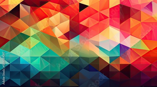 Modern Abstract Art Bright and Colourful Geometric Design Wallpaper: Generative AI