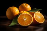 Close-up. Fresh tangerine cut in half