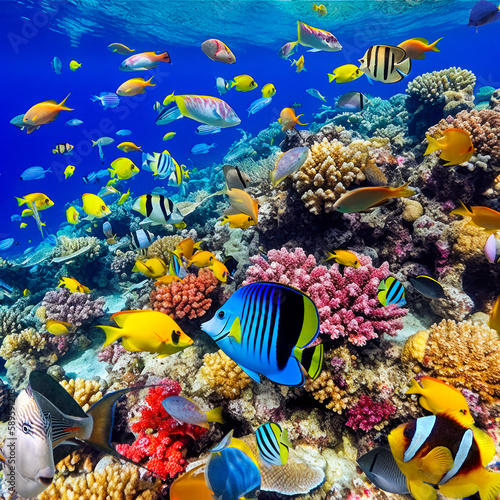 Magnificent underwater world in tropical ocean.
