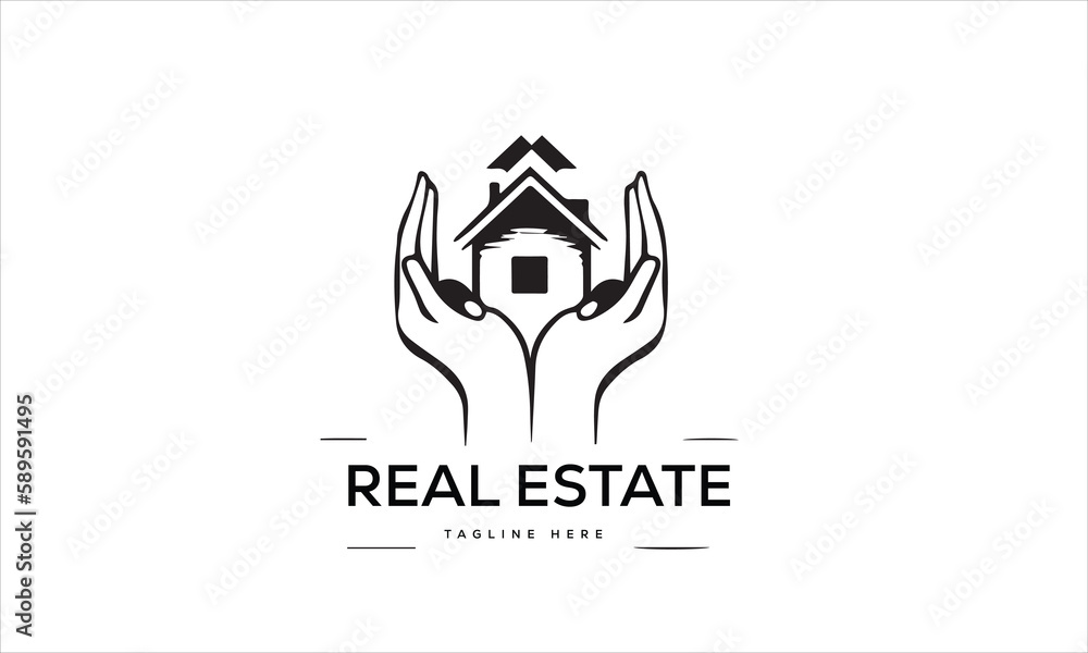 Healthcare and medical real estate and Home logo design Healthcare and medical real estate and Home logo design