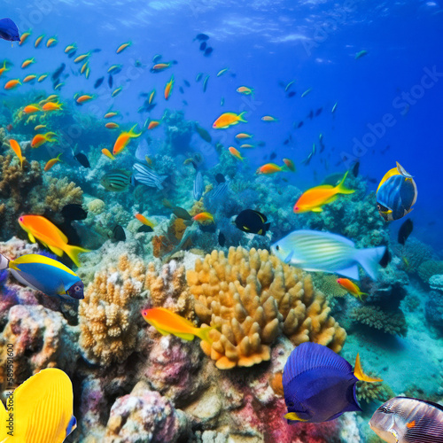 Fototapeta Naklejka Na Ścianę i Meble -  Magnificent underwater world in tropical ocean.