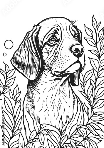 beagle puppy. great for coloring book