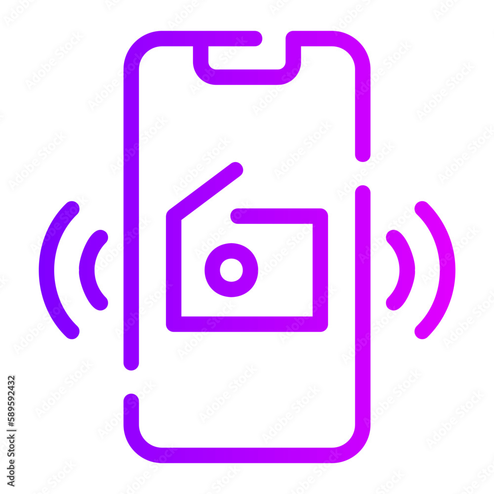 streaming radio gradient icon
