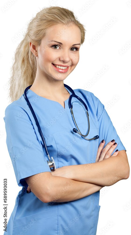 Female Doctor with Arms Folded - Isolated Female Doctor with Arms Folded - Isolated