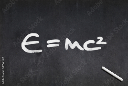 Fototapeta E=mc2 written on a blackboard