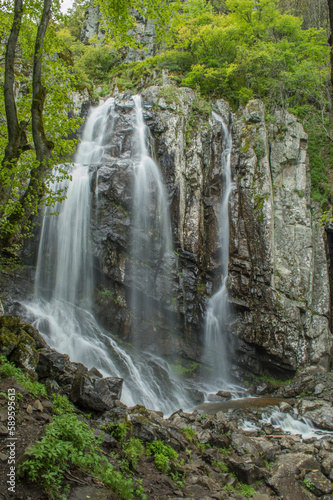Boyana waterfall. Vitosha  Sofia. Mountain river in spring