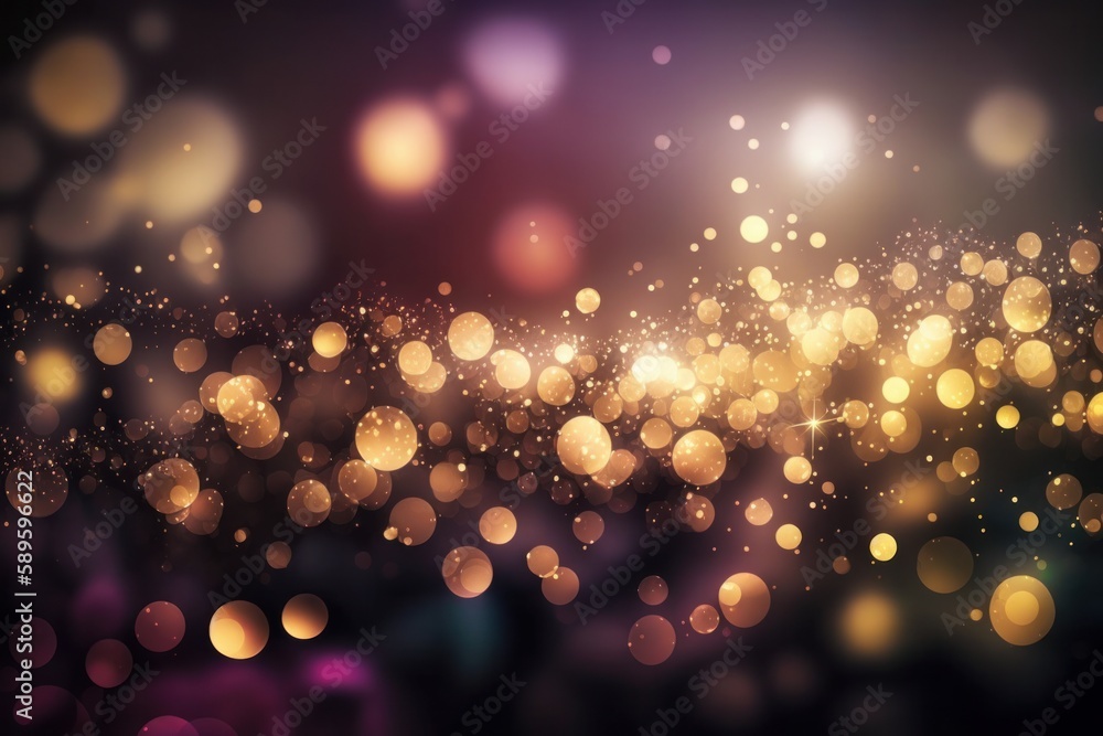abstract background with bokeh defocused lights and stars, Generative Ai