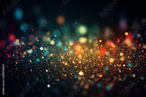 Glitter vintage lights background. Elegant abstract background with defocused lights, Generative Ai © Angus.YW