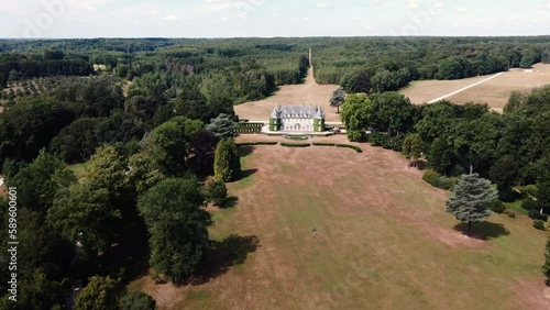 Solvay Castle in Belgium. Beautiful Chateau de la Hulpe in park near Brussels
