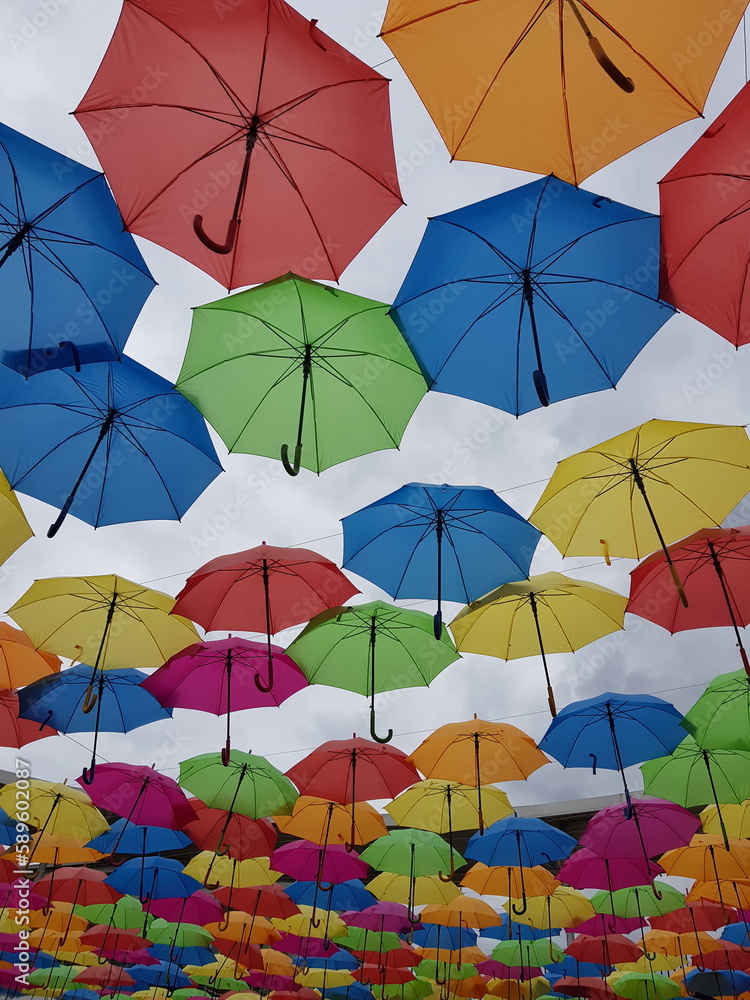 colorful umbrellas background