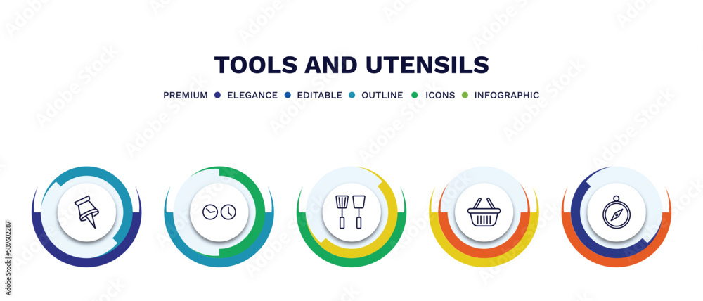 set of tools and utensils thin line icons. tools and utensils outline icons with infographic template. linear icons such as tack save button, clocks, kitchen tools, empty shopping basket, set of tools and utensils thin line icons. tools and utensils outline icons with infographic template. linear icons such as tack save button, clocks, kitchen tools, empty shopping basket,
