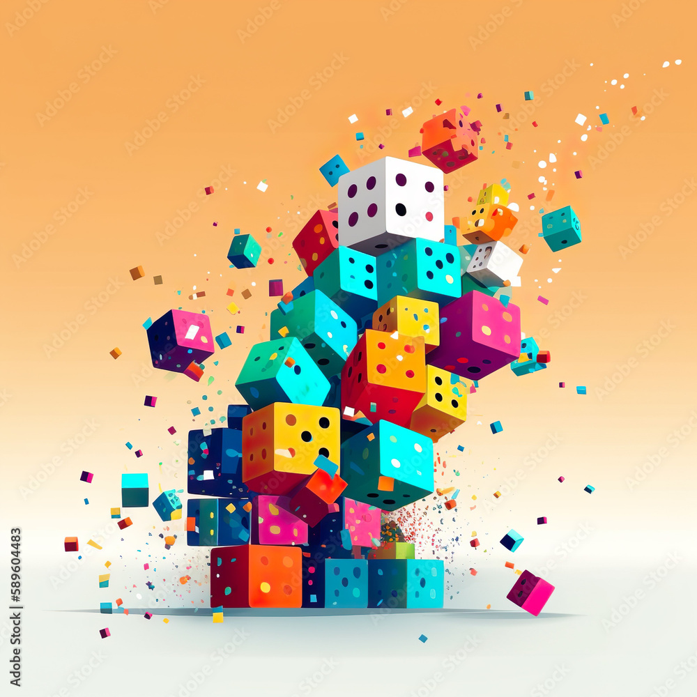 cubes on beige ##1 cubes on beige ##1