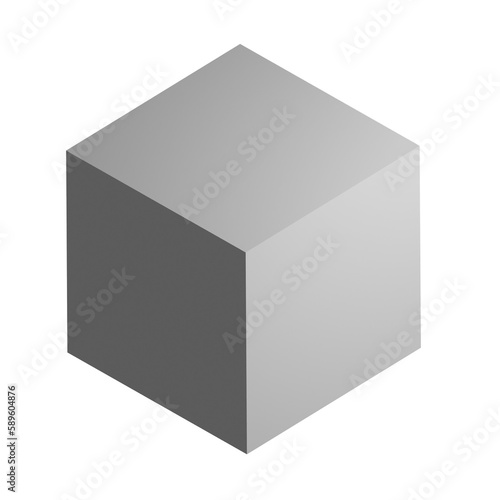 Abstract three-dimensional cube design element. 3d infographic presentation cube icon.