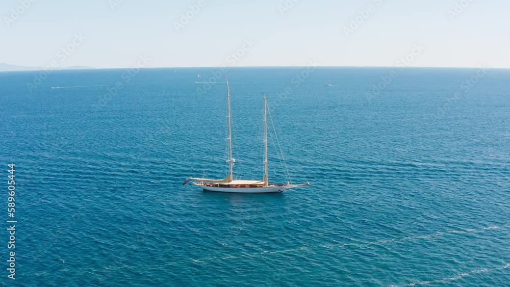 Sailing ship anchored at sea Sailing ship anchored at sea