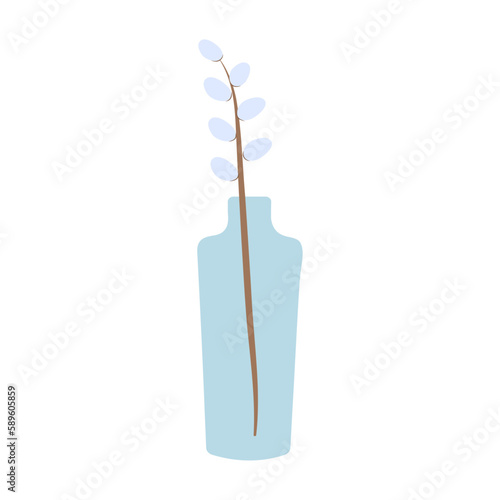 Spring twigs easter blossom pussy willow tree in vase