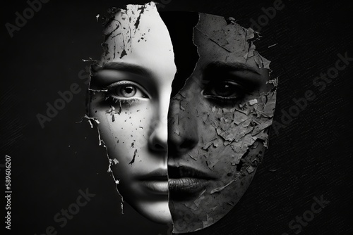 a broken soul, ai generated, Generative AI