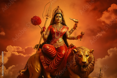 Beautiful Hindu Goddess Durga Mata photo