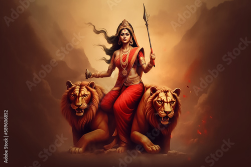 Beautiful Hindu Goddess Durga Mata photo