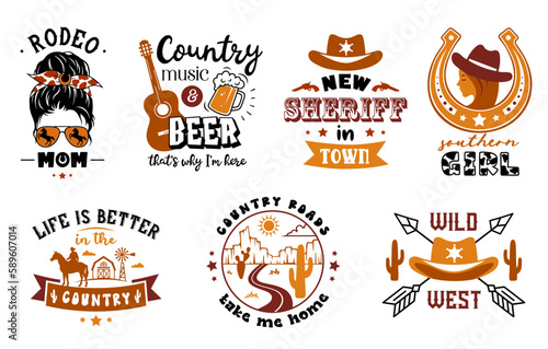 Coffee sign with quotes. Set of coffee symbols or badge. Funny cafe emblem designs with coffee beans, mugs cups.