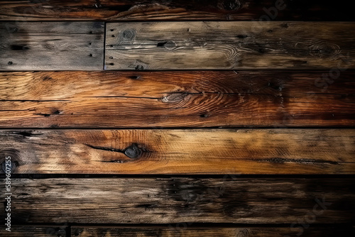 old wooden background. Generative AI technology.