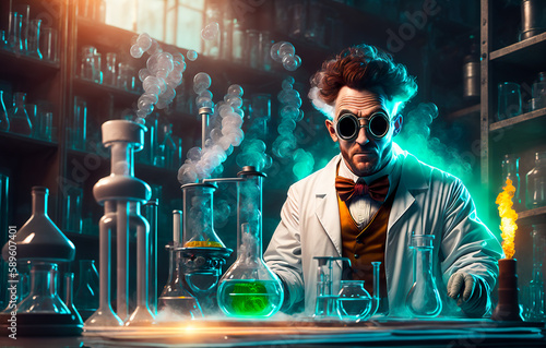 The Mad Scientist's Chemistry Experiments: A Chaotic Journey into the Unknown.