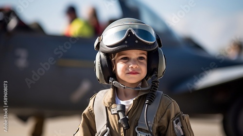 un enfant rêve de devenir pilote de chasse - generative ai © Fox_Dsign