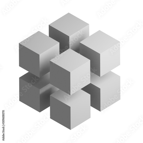 Fototapeta Naklejka Na Ścianę i Meble -  Cube icon design element. Isometric cube, business presentation infographic object.