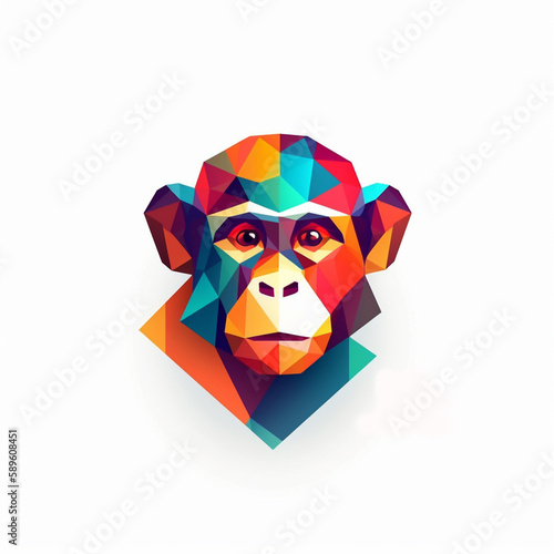 monkey logo in white background photo