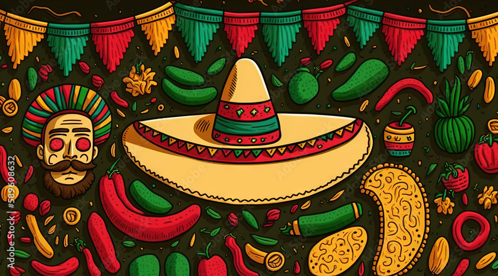 Cinco de mayo holiday background with copy space for text generative ai Cinco de mayo holiday background with copy space for text generative ai