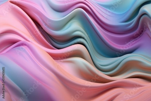 Abstract background with colorful waves. Generative AI.