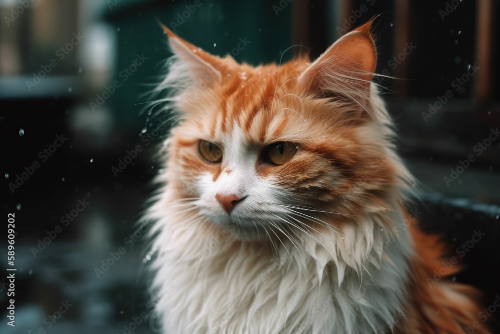 Portrait of a cat. Generative AI.