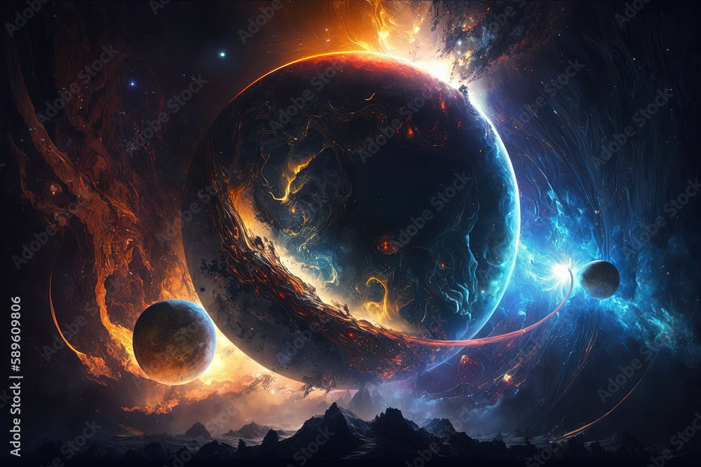 Obraz premium Alien Skies. Cosmic background