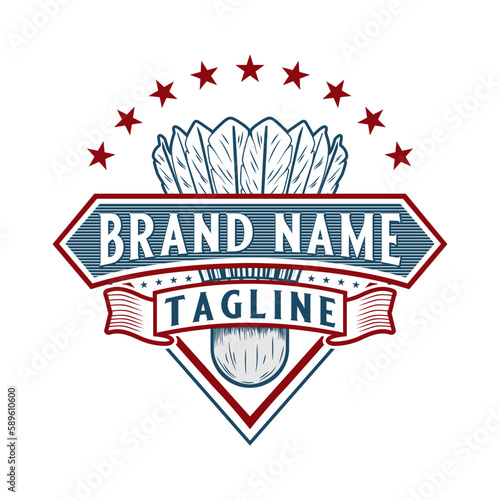 badminton sport championship logo design. perfect for team or club badminton
