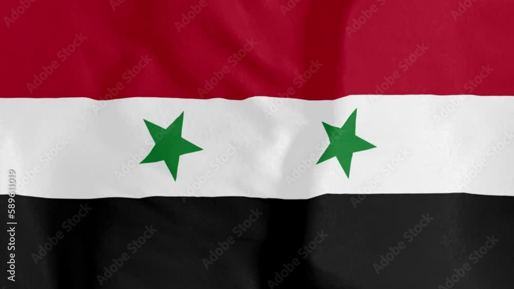 Syria Flag. Seamless loop animation of the Syria Flag. 4K. 3D animation National flag. Syria Flag. Seamless loop animation of the Syria Flag. 4K. 3D animation National flag.