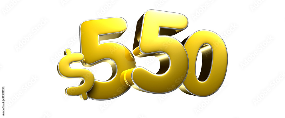 550 dollar figure gold 3D illustration. Advertising signs. Product design. Product sales. 550 dollar figure gold 3D illustration. Advertising signs. Product design. Product sales.