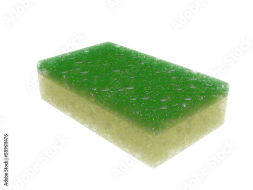 Dishwashing Sponge. 3d render.