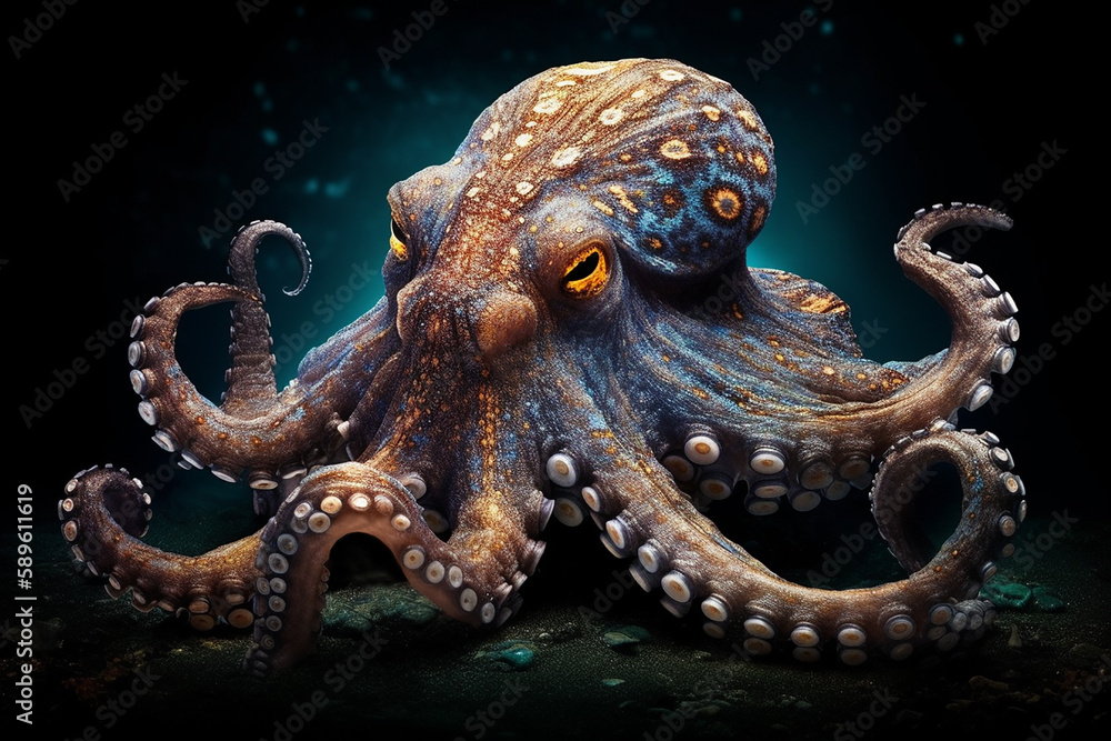 Obraz premium Under the sea, octopus, alien creatures
