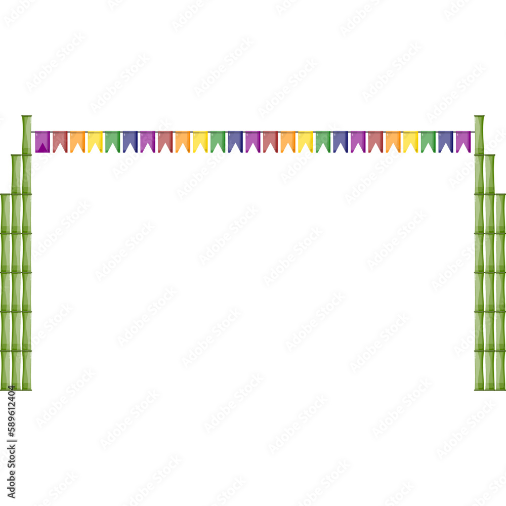 vector bamboo pole party flag vector bamboo pole party flag