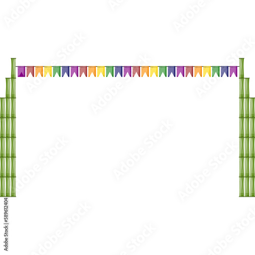 vector bamboo pole party flag