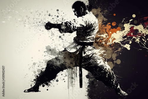 Billede på lærred Martial Arts Master. Karate wallpaper