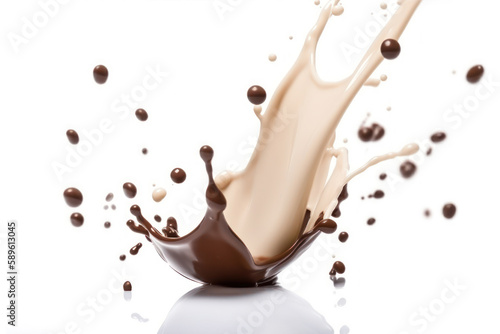 chocolate splash isolated on white background