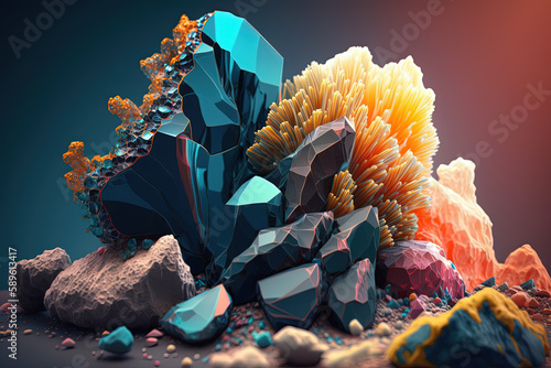 Mineral Wonderland. Beautiful stones photo