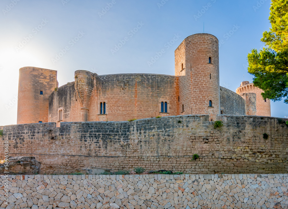 Bellver castle in Palma de Mallorca at sunset, Balearic islands, Spain Bellver castle in Palma de Mallorca at sunset, Balearic islands, Spain