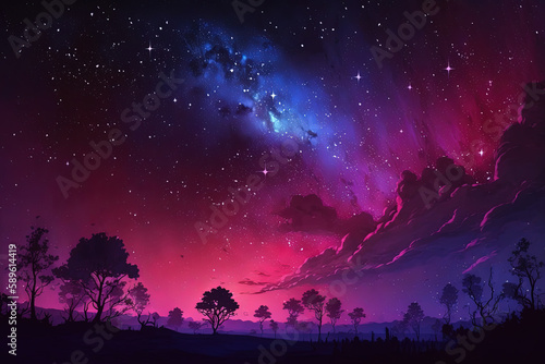 Purple Midnight Majesty. Night background