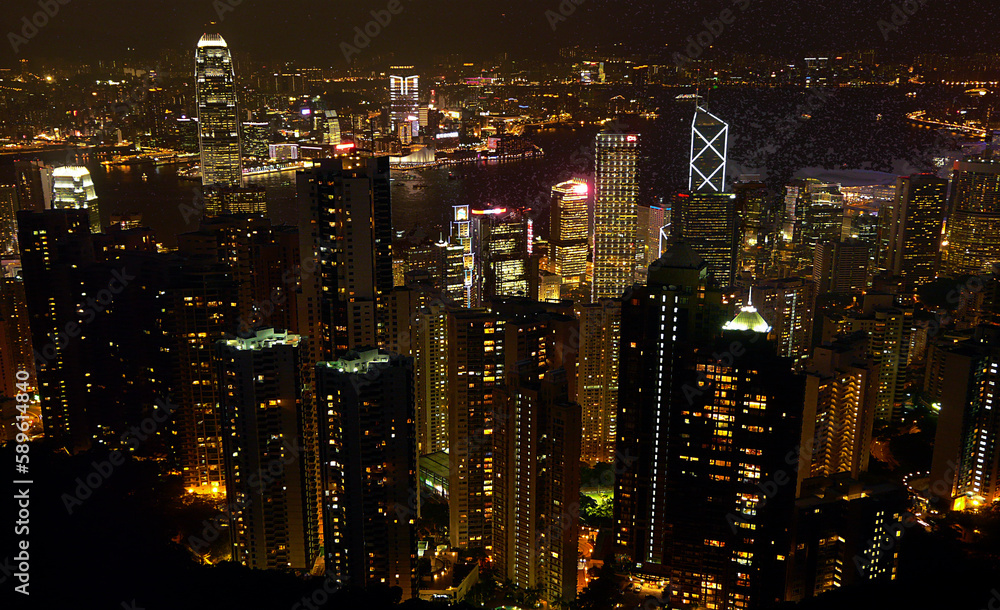 Night scenery from Victoria Peak, Hong Kong