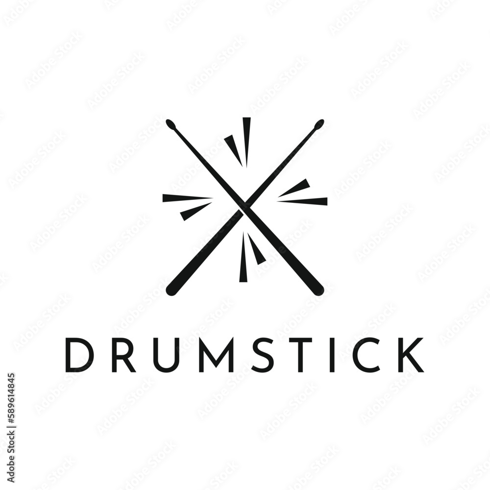 crossed drum stick logo design template crossed drum stick logo design template